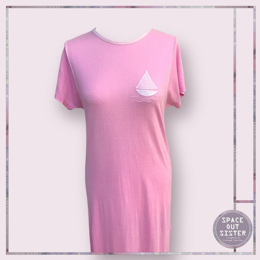 Vintage Circa 1980s Cotton Boat Nightdress