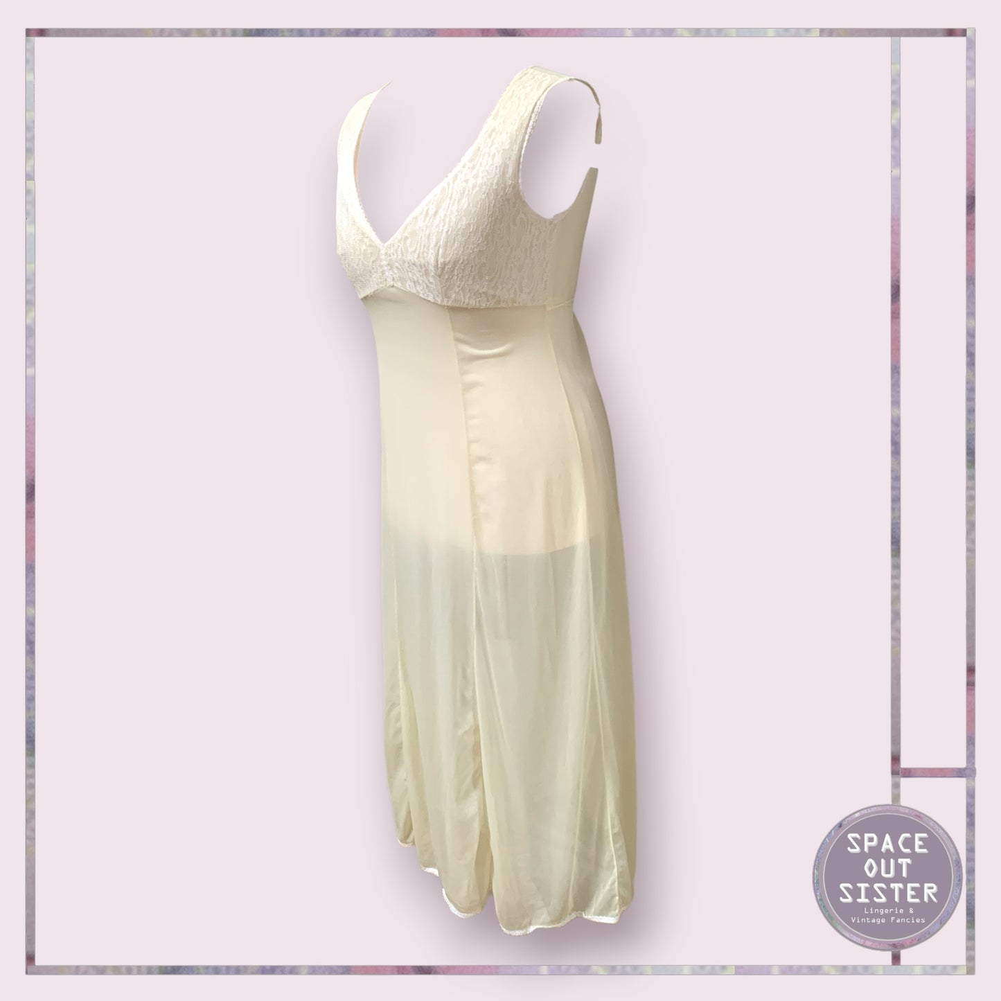 Vintage Buttercream Full Length Nightdress