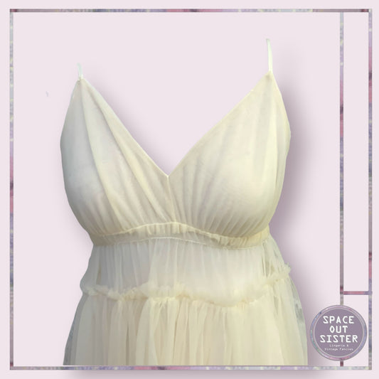 Vintage Gathered Tulle Nightdress