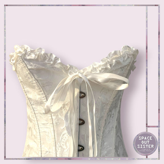 White Embossed Corset