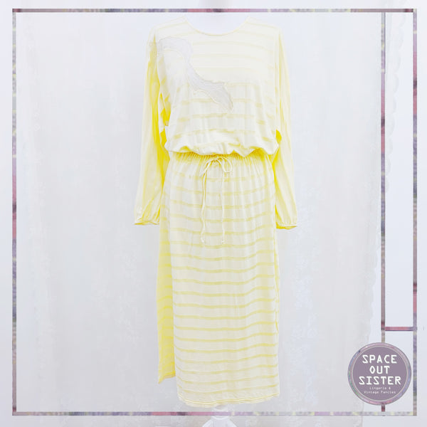 1980s Buttercup Stripe Nightdress