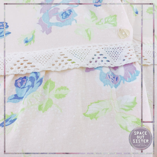 Vintage Blue Hue Flower Nighty