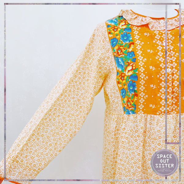 Circa 1970s Vintage Tangerine Nightdress