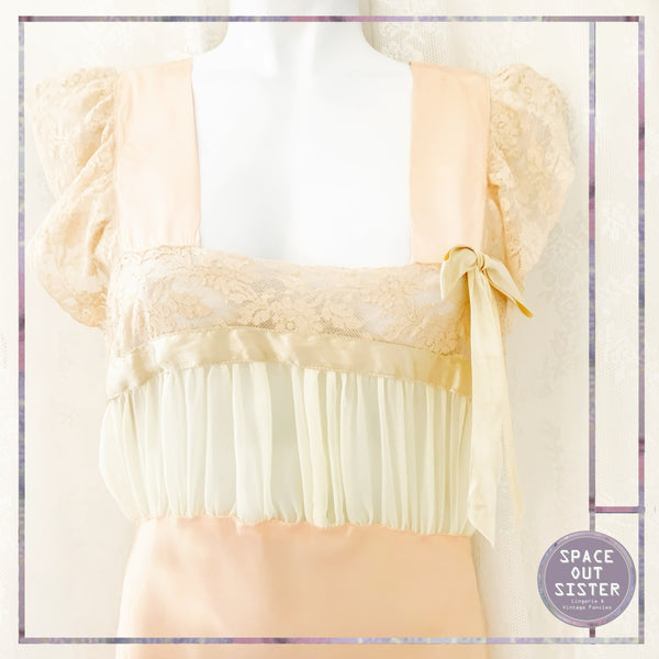 1930s Vintage Ballet Pink Satin Nightgown