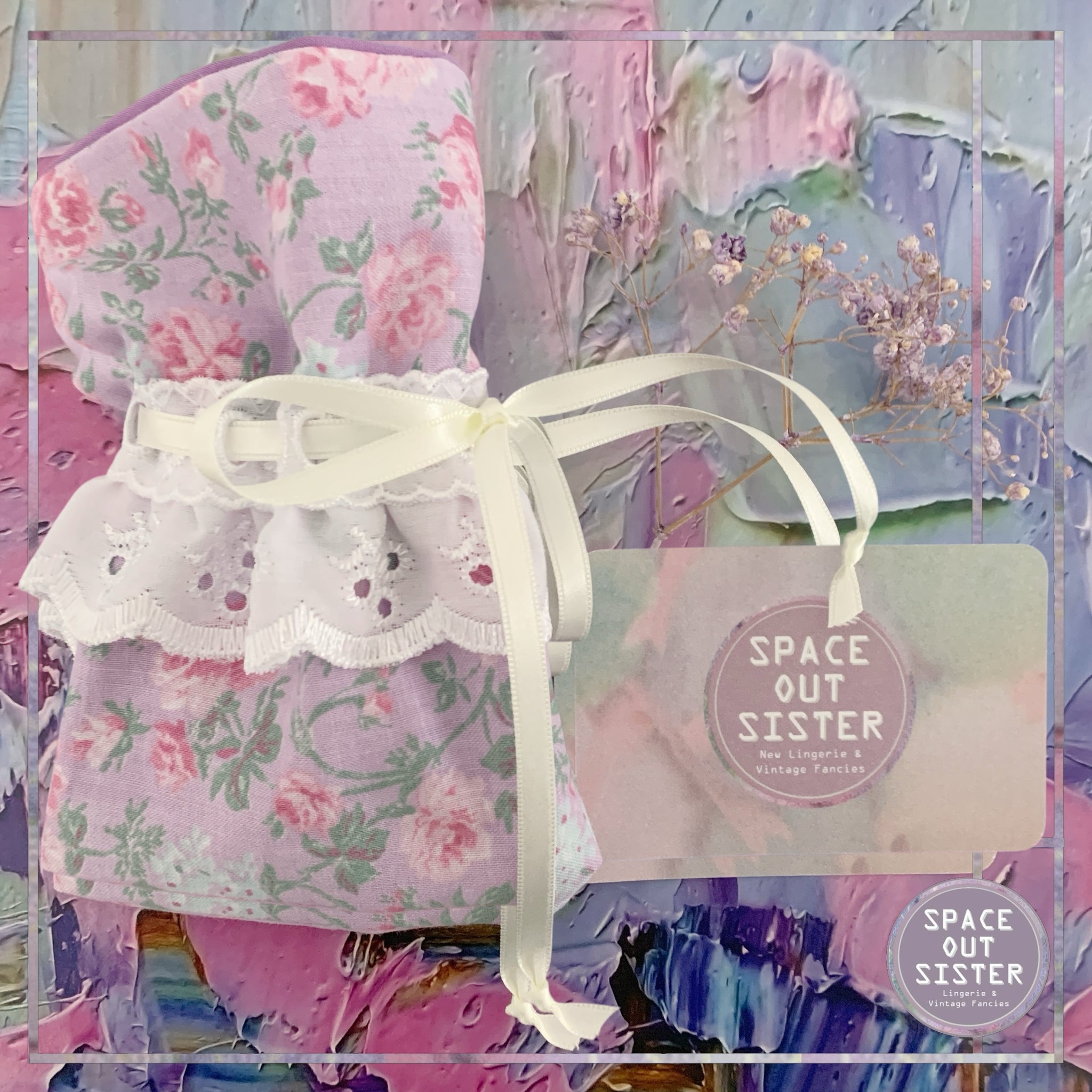 Handmade Lavender Pocket Cotton Floral