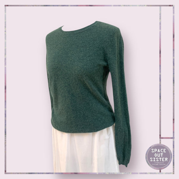 Pre-Loved Ellen Tracy Forest Green Cashmere Jumper