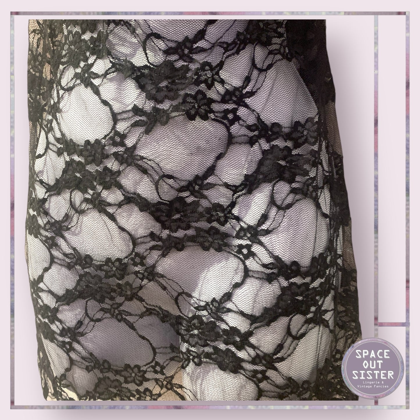 Black Lace Padded Nightdress
