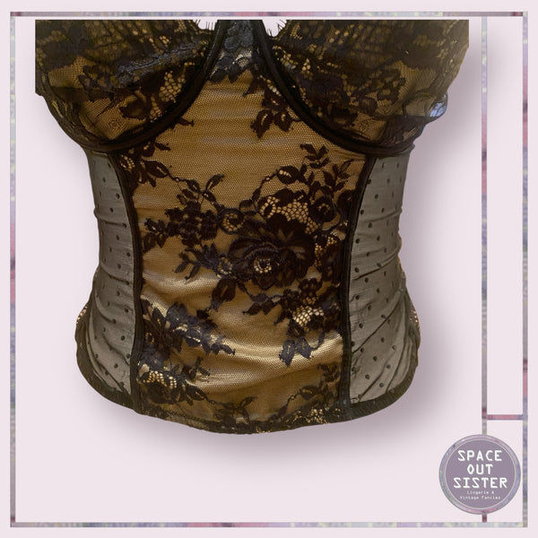 Vintage Caramel & Black Bustier