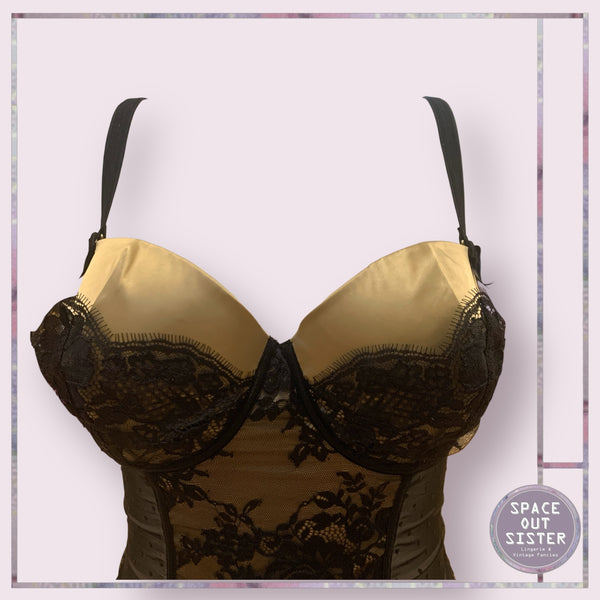 Vintage Caramel & Black Bustier