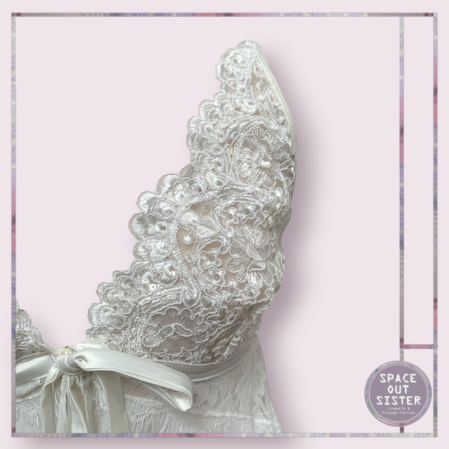 Ribbon Tie Open White Nightdress