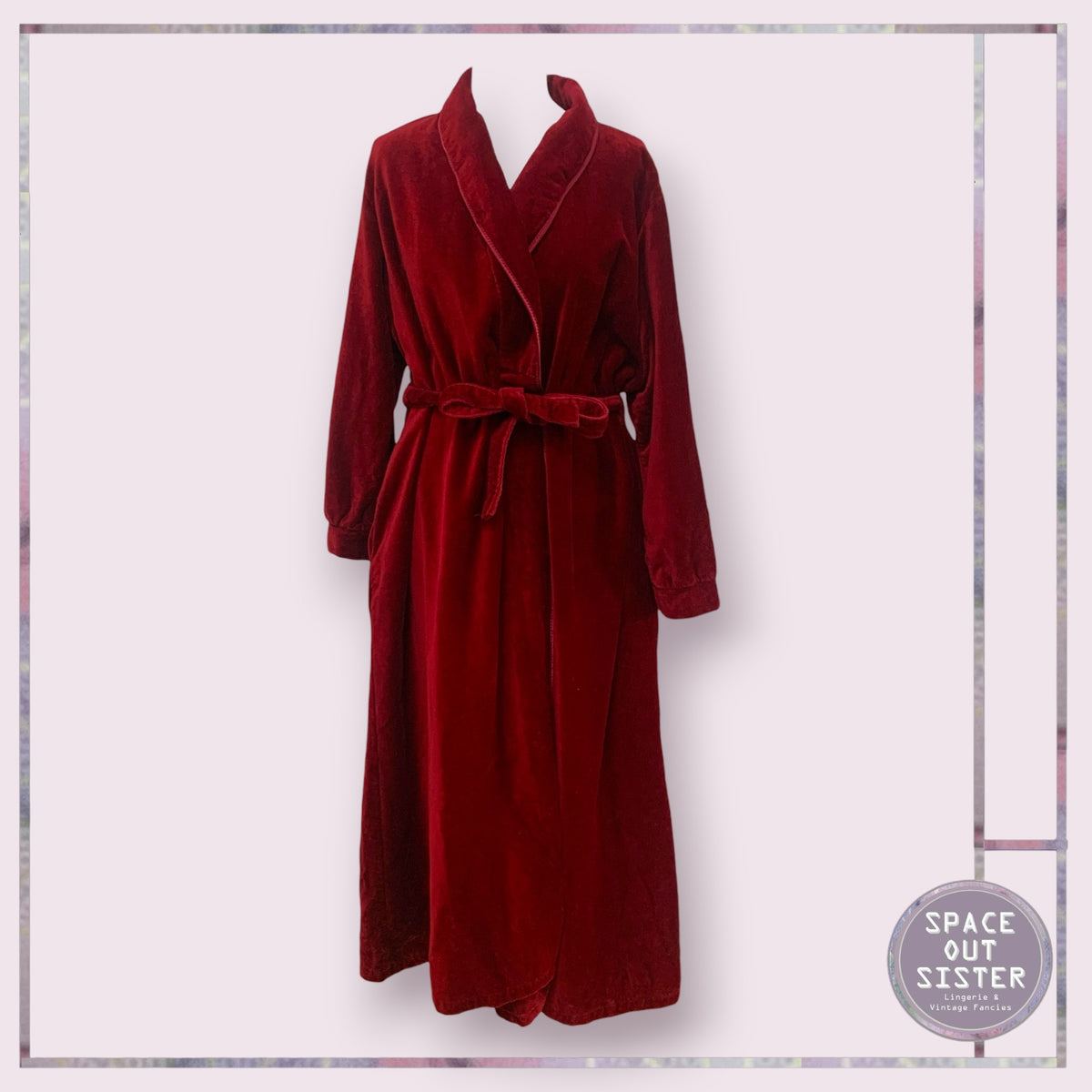 Vintage Cotton Burgundy Robe