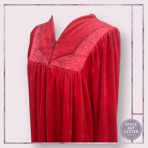 Vintage Caroline Cerise Velour Robe