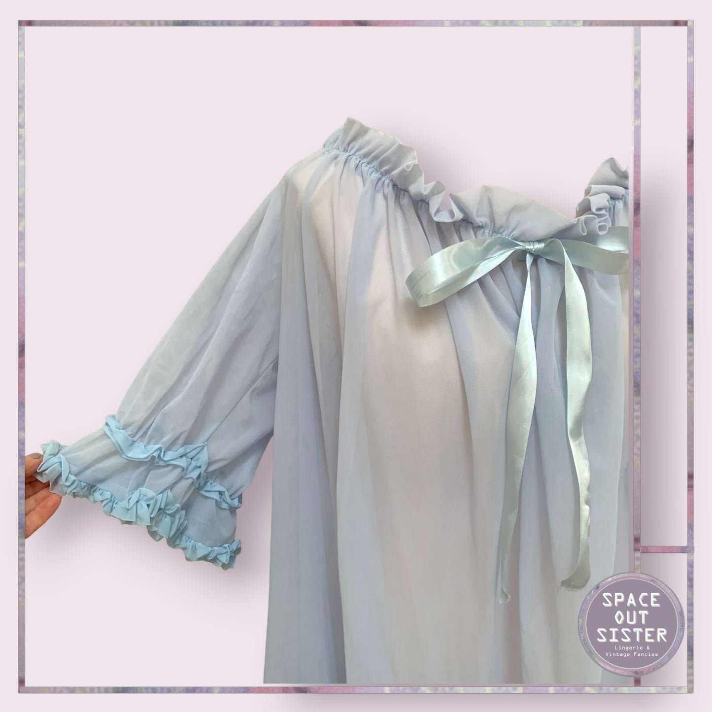Rare! Vintage ILGWU Circa 1960s Ruffle Nightdress