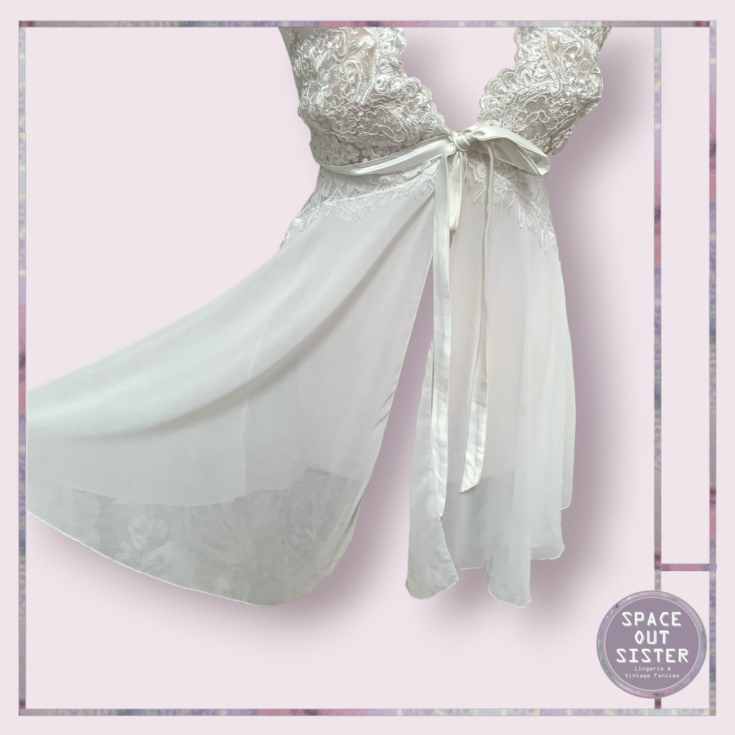 Ribbon Tie Open White Nightdress