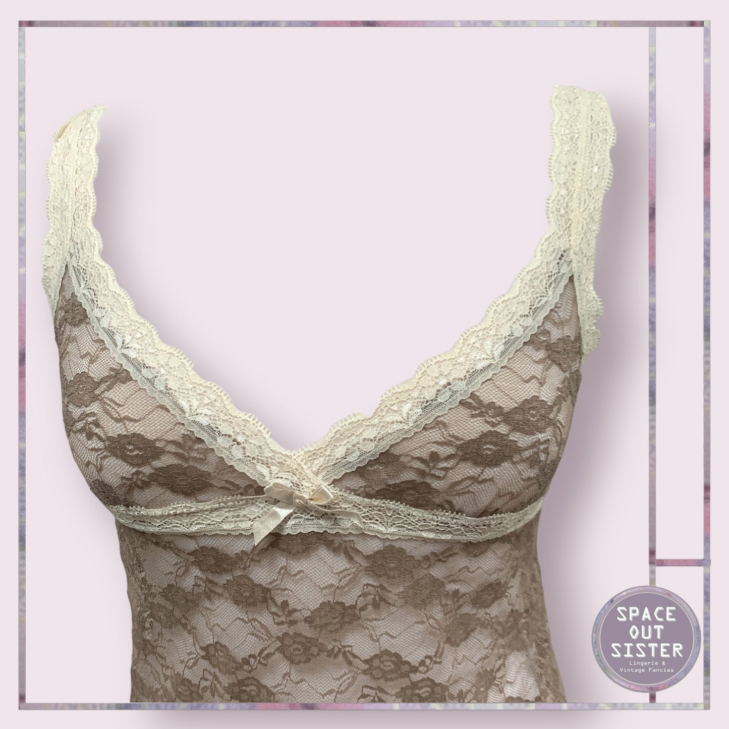 Chocolate & Cream Stretch Lace Camisole