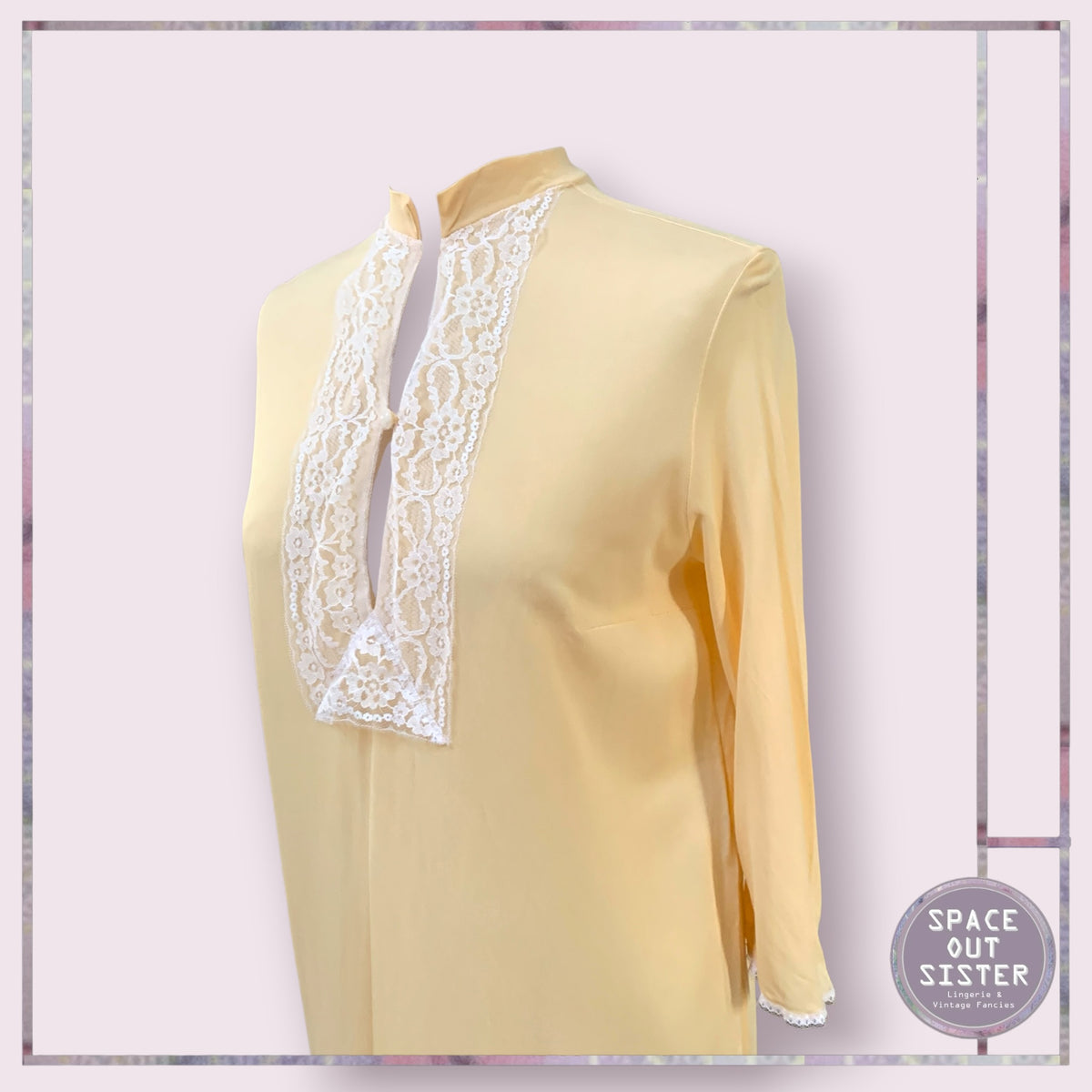 Vintage Buttercream White Lace Nightdress