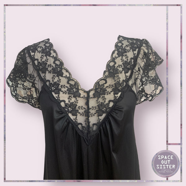 Vintage Lace Black Nightdress