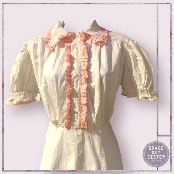 Vintage Cotton Ruffle Nightdress
