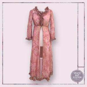 Circa 1960s Pink Ruffle Robe