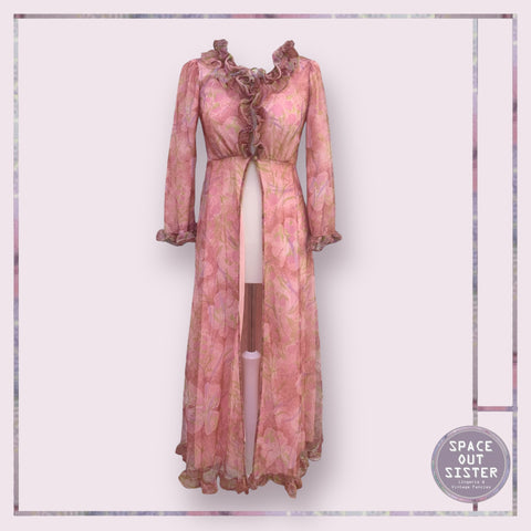 Circa 1960s Pink Ruffle Robe