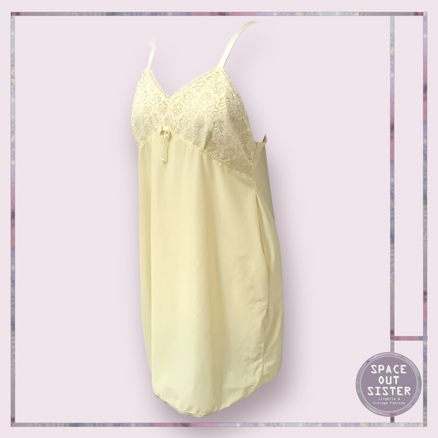 Circa 1960s Vintage Lemon Mini Nightdress