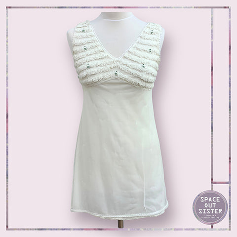 Circa 1960s Vintage Short Ruffle Nightdress