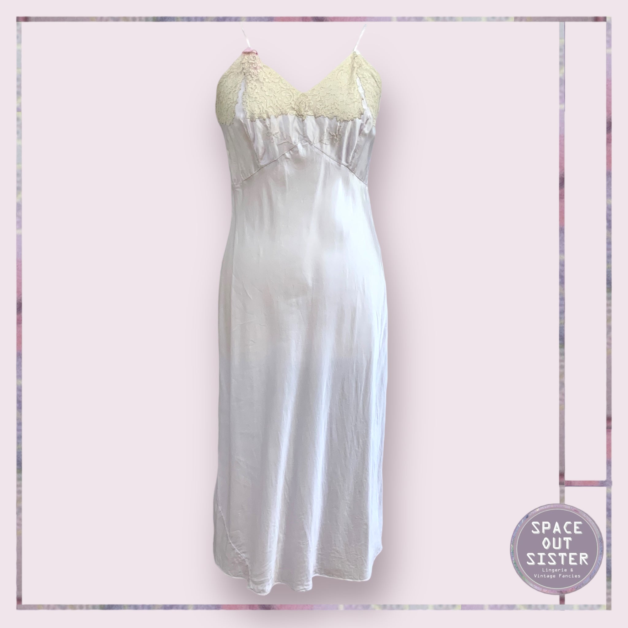 Vintage Lilac Rayon Slip