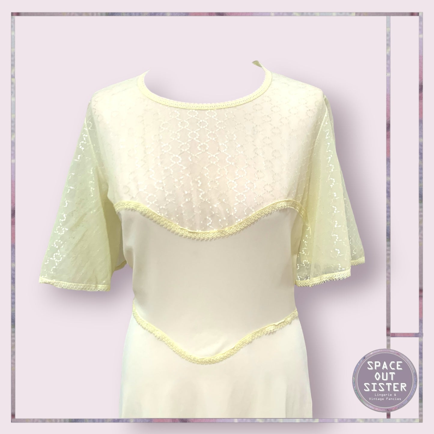 Vintage Lemon Semi Sheer Nightdress