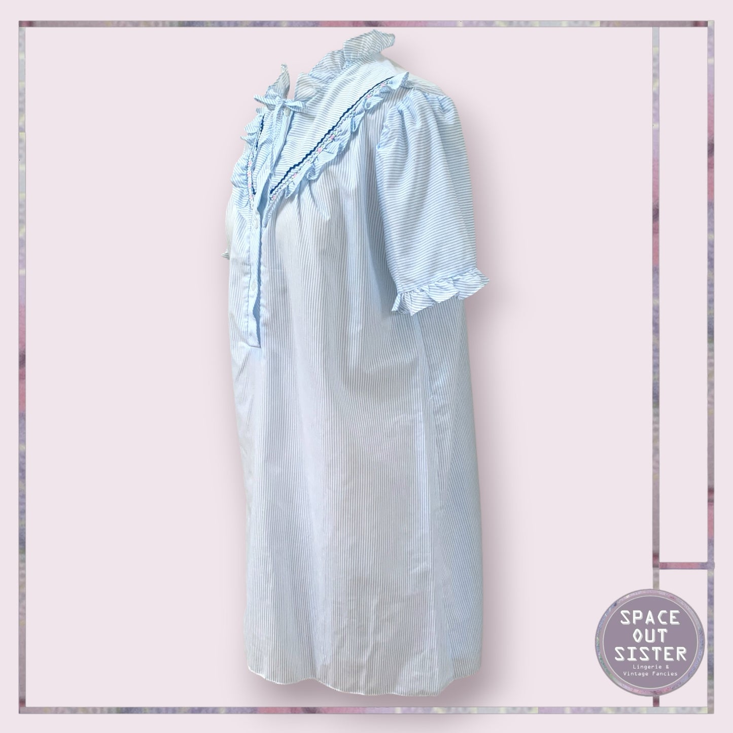 Vintage Ruffle Stripes Nightdress