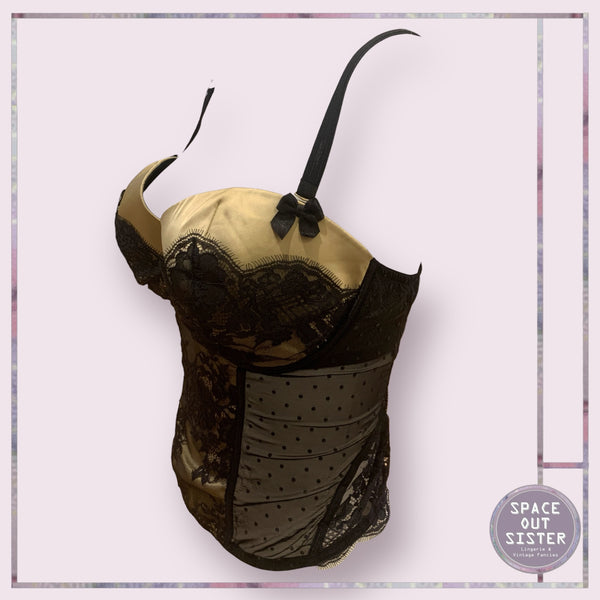 Vintage Caramel & Black Bustier