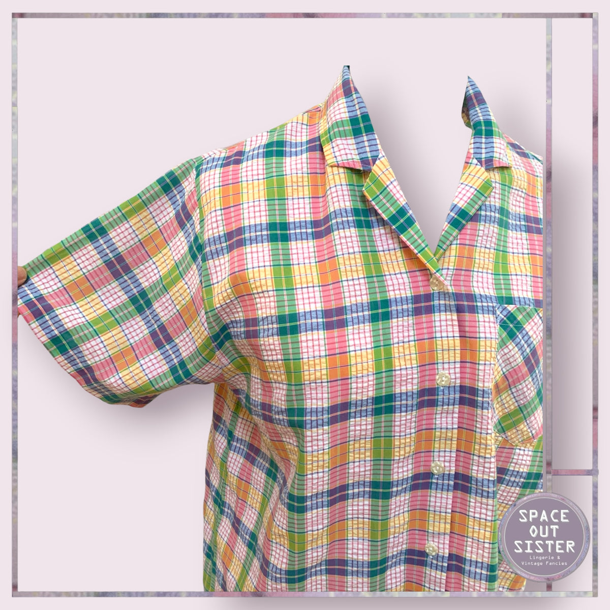 Vintage Triumph Plaid Nightshirt Bust 44”