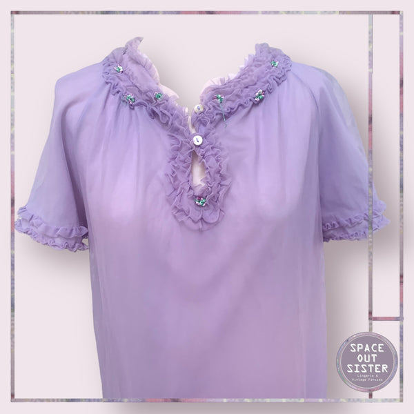 Circa 1950s Vintage Mauve Nightdress