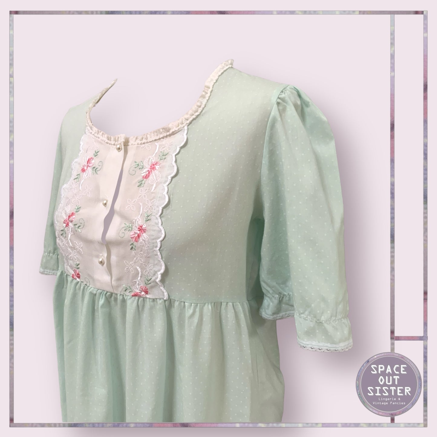 Vintage Pearl Button Mary Nightgown