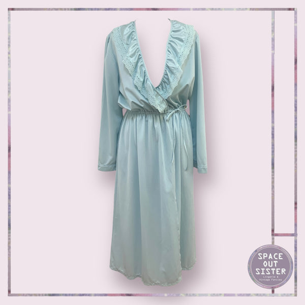 Vintage Seafoam Ruffle Robe