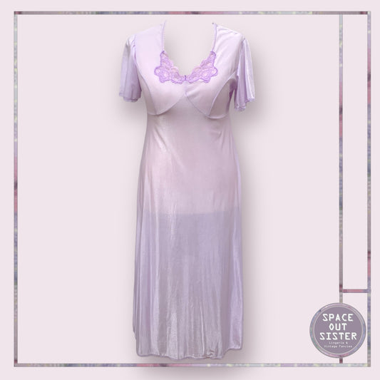 Reserved Vintage Lilac Lace Trim Nightdress
