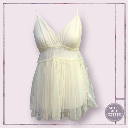 Vintage Gathered Tulle Nightdress