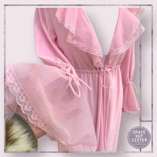 Vintage Pink Frill Robe