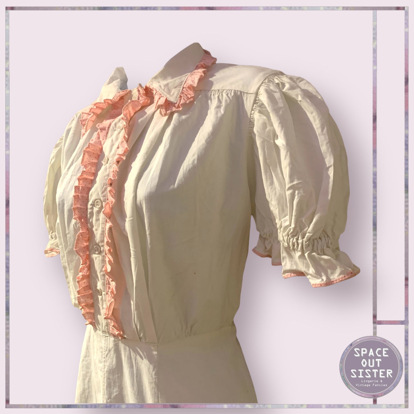 Vintage Cotton Ruffle Nightdress
