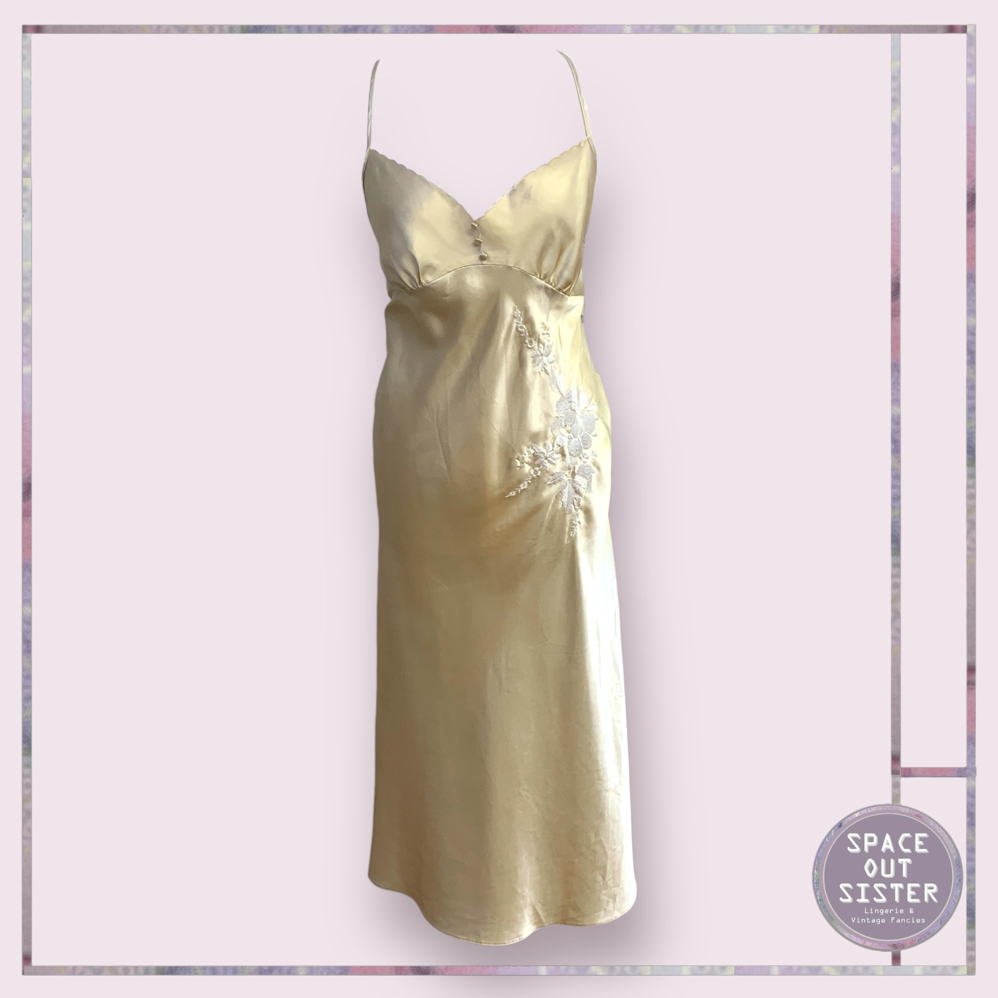 Vintage Golden Slip Dress