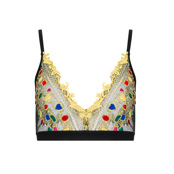 New Jewels & Pearls Embroidered Bralette by Kilo Brava