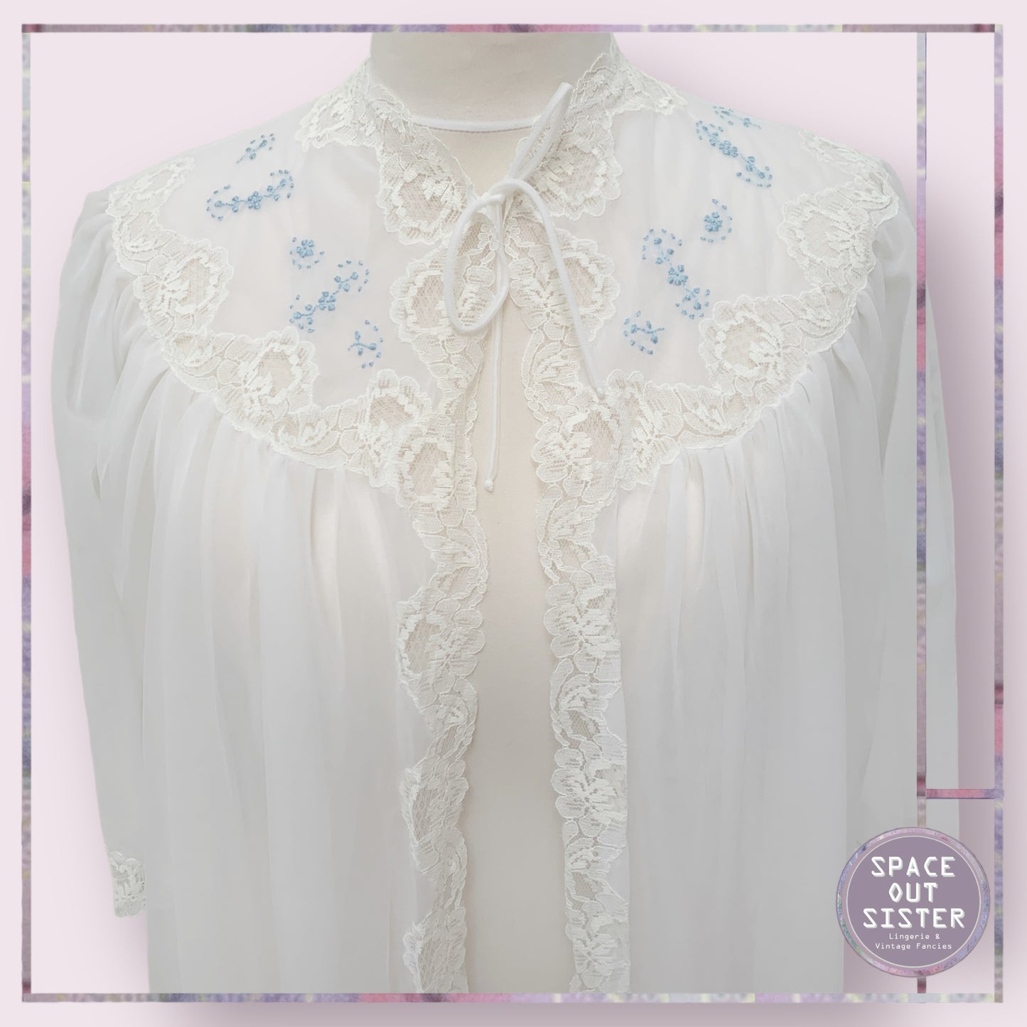 Vintage Embroidered in Blue Robe