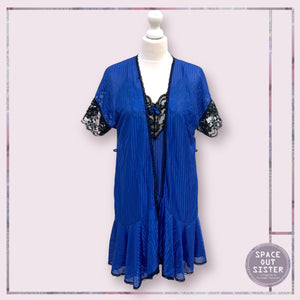 Vintage Two Piece Electric Blue Night Set