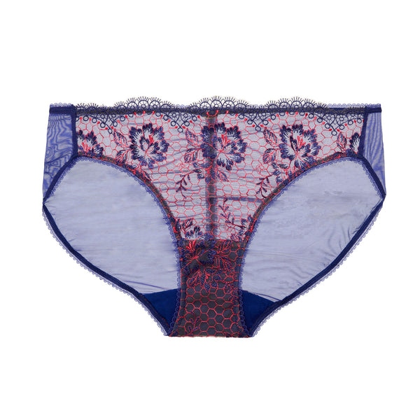 New Evelina Cobalt & Coral Bikini Brief by Dita Von Teese