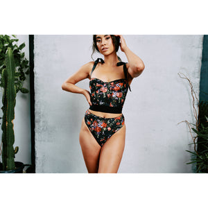 New Lace Black Floral High Waist Brief by Kilo Brava