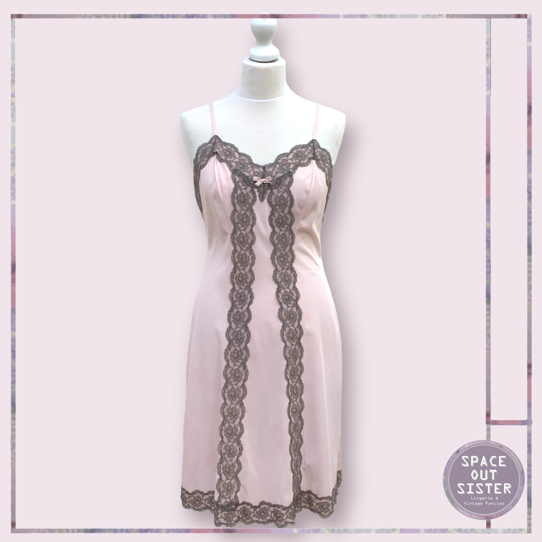 Vintage Pink & Grey Slip