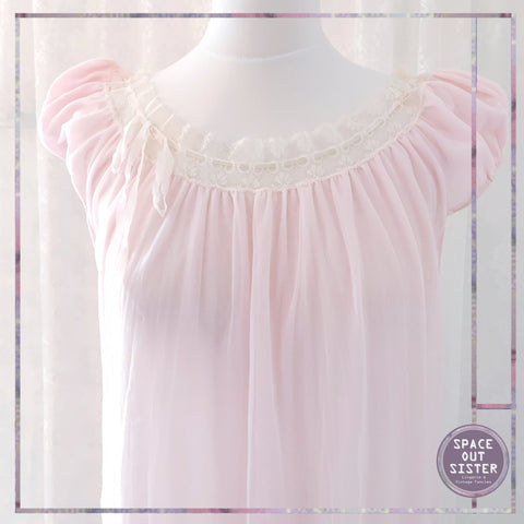 1950s Feather Soft Petal Pink Nightdress