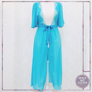 Circa 1980s Vintage Turquoise Summer Robe