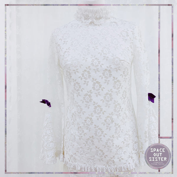 1960s Lace White Pyjama Set