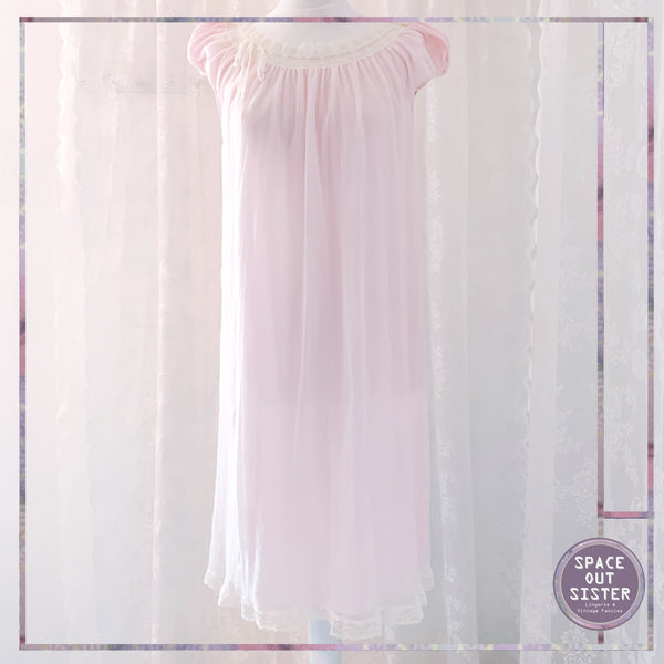 1950s Feather Soft Petal Pink Nightdress