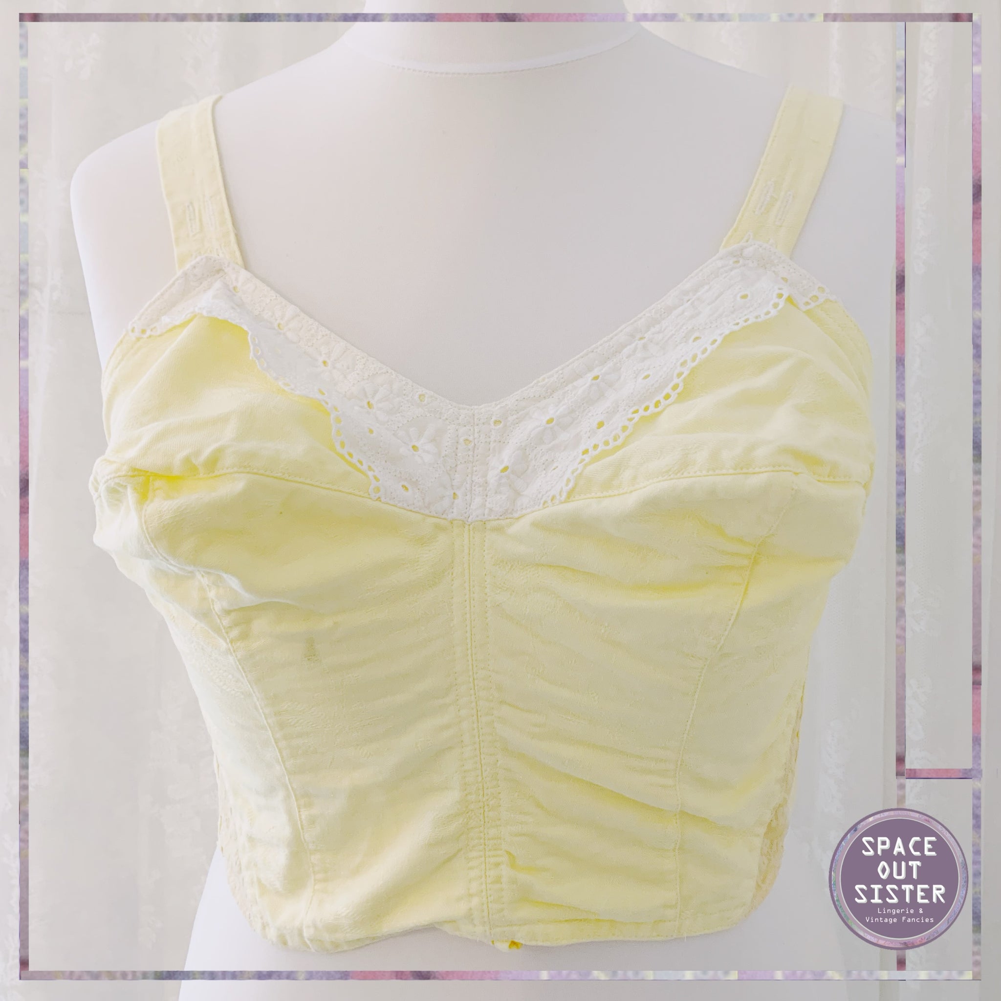 Vintage Cotton Lemon Longline Bra